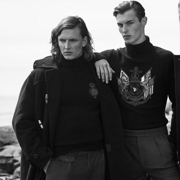 Vintage Polo Ralph Lauren Navy Cashmere Bullion Crest L/S Turtleneck Sweater - Picture 4 of 16